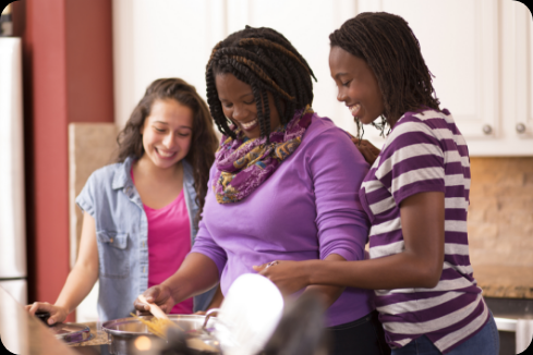 Family Cooking in the Kitchen